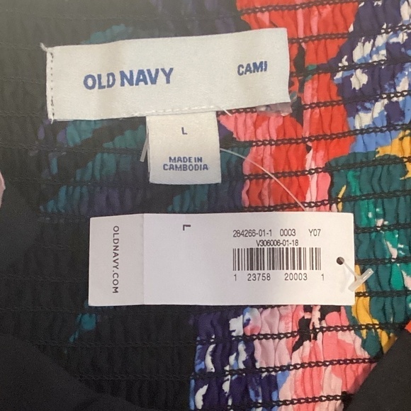 NWT Old Navy Black Tropical Bold Colorful Floral Sun Dress "Cami" Sz L #237i - Picture 6 of 7